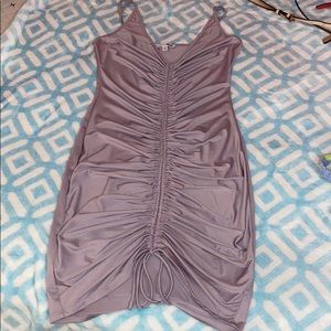 Sexy Gray Ruched fitted dress